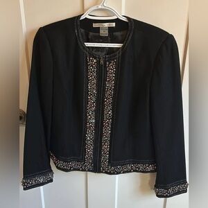 Nygard Black Beaded Blazer, size 10P